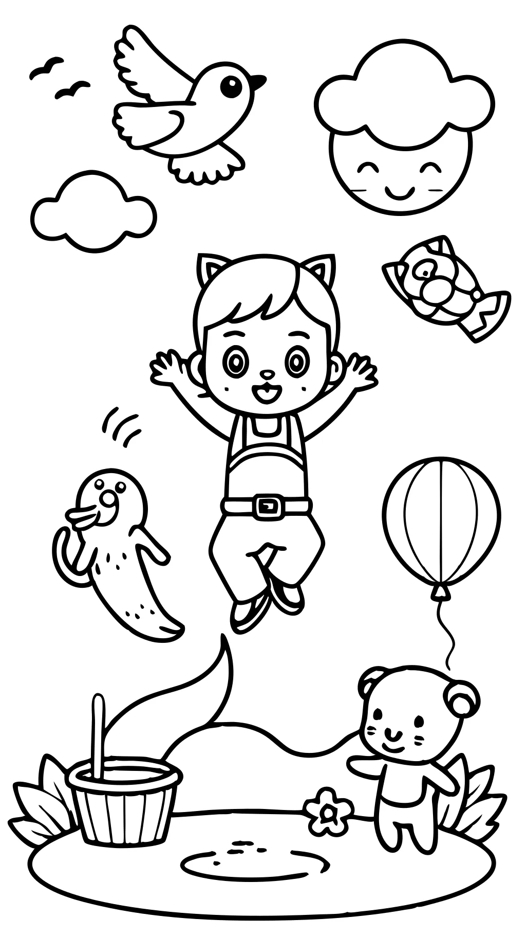 free fall coloring pages for kids